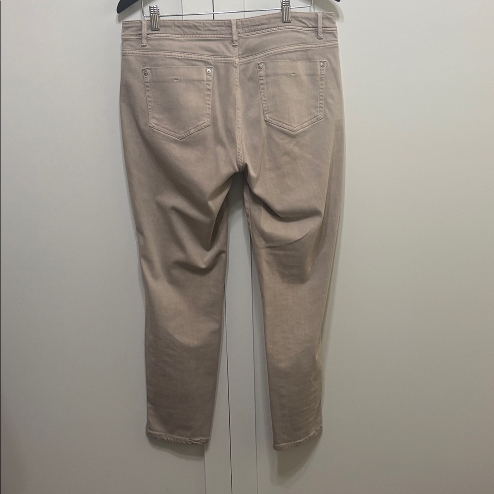 J. Jill Authentic Fit Slim Ankle Jeans in Light Beige/Taupe Size 12 EUC - Picture 8 of 9